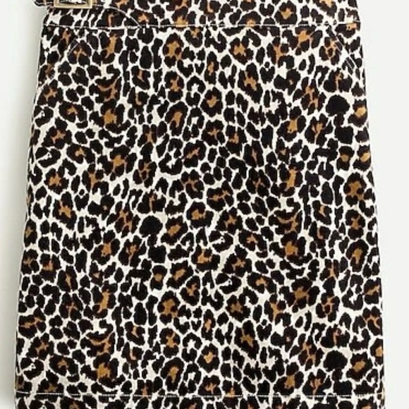 J. Crew Dresses & Skirts - J. Crew Leopard Print Corduroy Pencil Skirt - Cute Buckle Detail NWT
